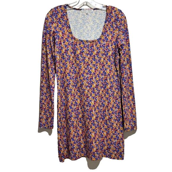 Rebecca Minkoff Womens Shift Dress Multicolor Medium Ditsy Floral Long Sleeve - Picture 1 of 8